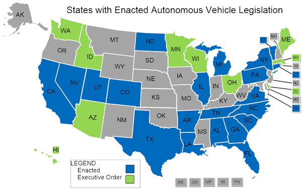 States with Autonomous Vehicle Legislation