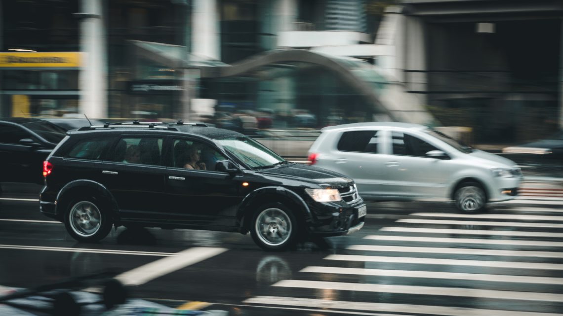 car driving in city