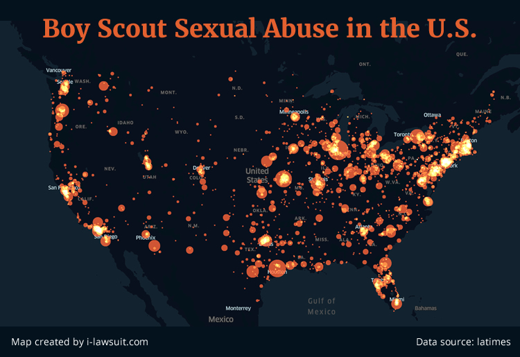 Boy Scout Sexual Abuse Map