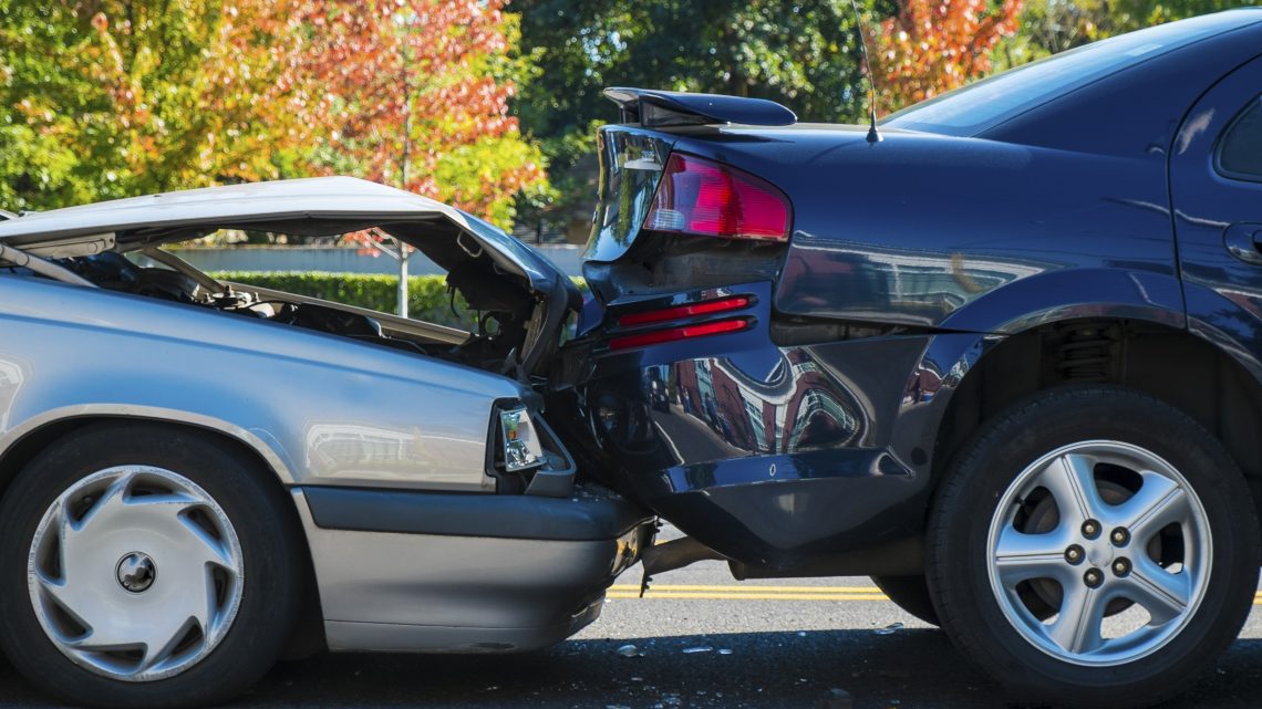 Rear end car wreck