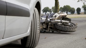 Accident with a car and a motorcycle