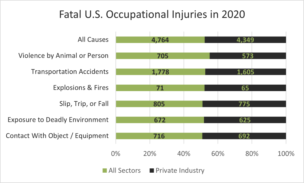 Fatal U.S. Occupational Injuries in 2020