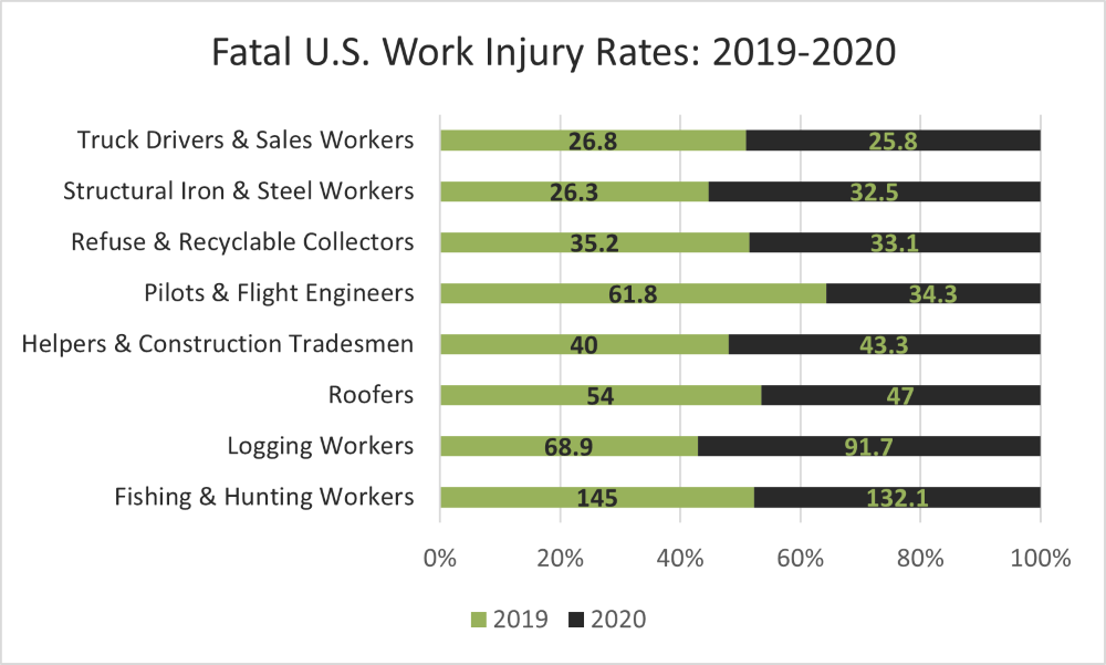 Fatal U.S. Work Injury Rates: 2019-2020