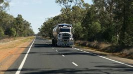 commercial vehicle driving on the road