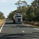 commercial vehicle driving on the road