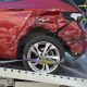 Damaged vehicle after a car accident involving shared fault in Oklahoma.