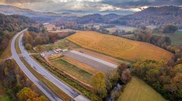 aerial view of a North Carolina road