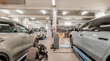 Multiple Cars in a Mechanic's Shop